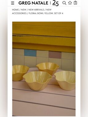 Greg Natale: Floral Bowl Set in Glossy Yellows (4)